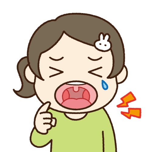 喉の痛みや違和感を示すイラスト